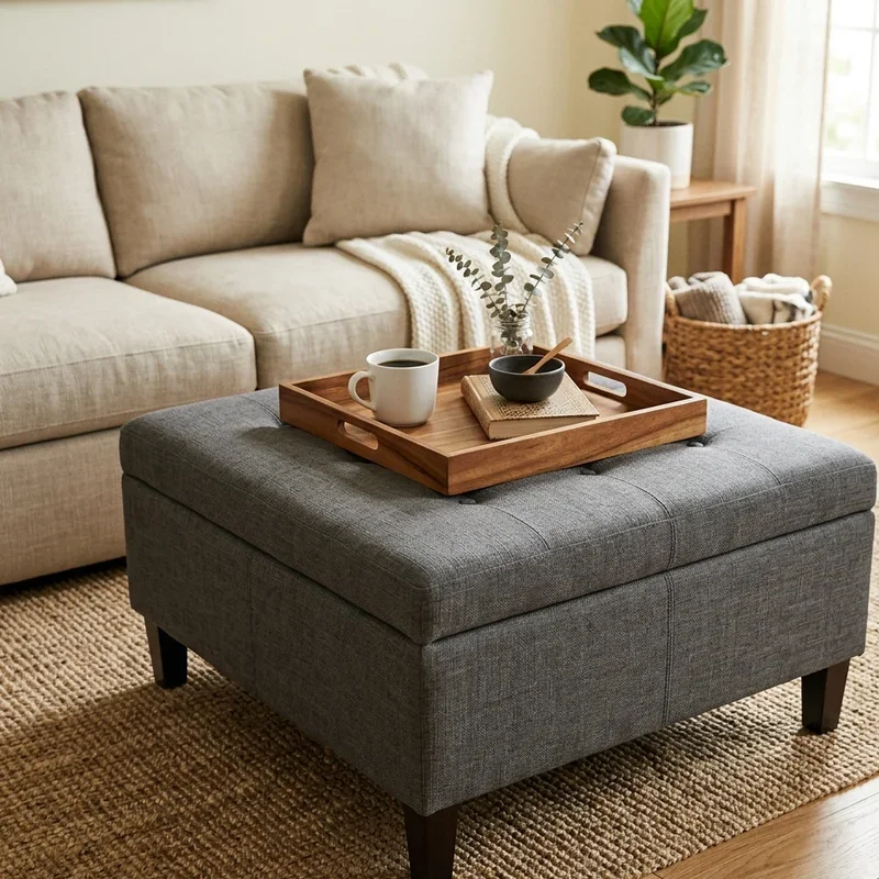 Ottoman as Coffee Table Ideas
