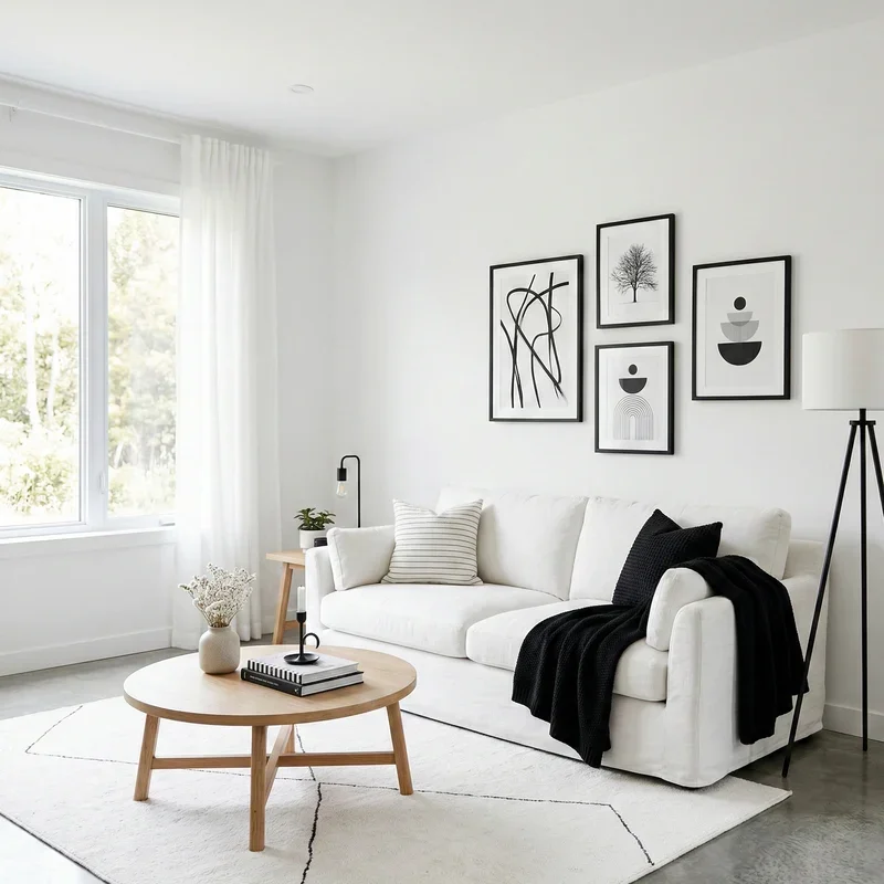 Black and White Living Room Ideas