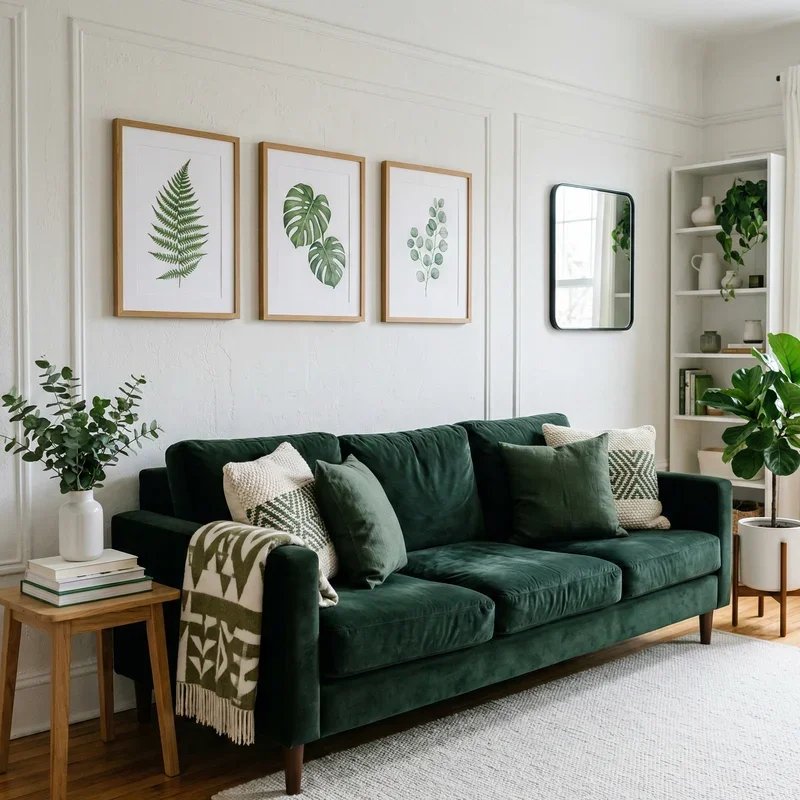 Dark Green Couch Living Room Ideas