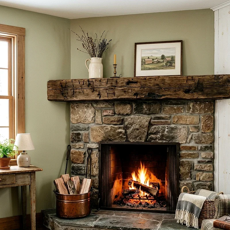 Farmhouse Corner Fireplace Ideas