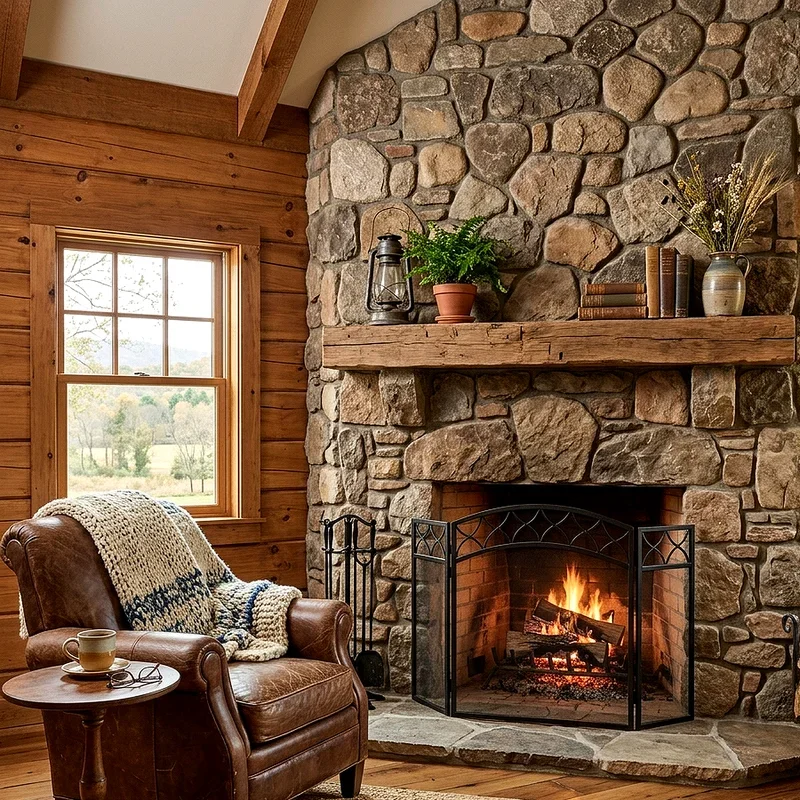Farmhouse Corner Fireplace Ideas