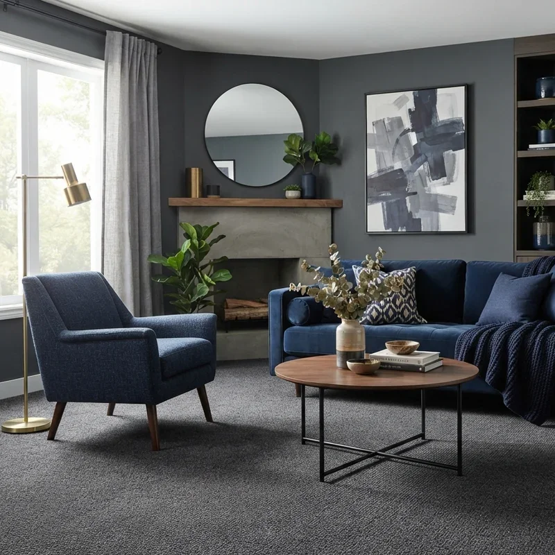 Dark Gray Carpet Living Room Ideas