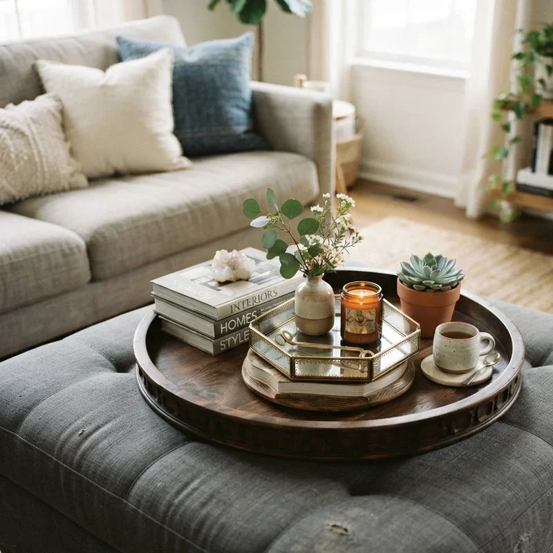 Ottoman Tray Decor Ideas