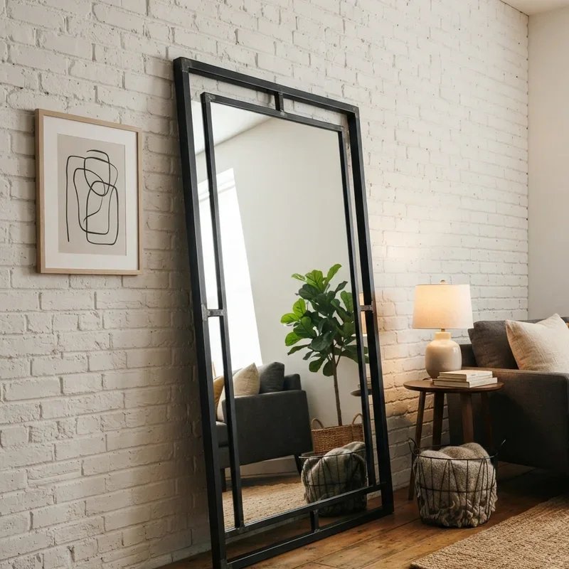 Living Room Floor Mirror Decorating Ideas