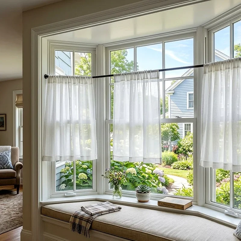 Short Bay Window Curtains Ideas
