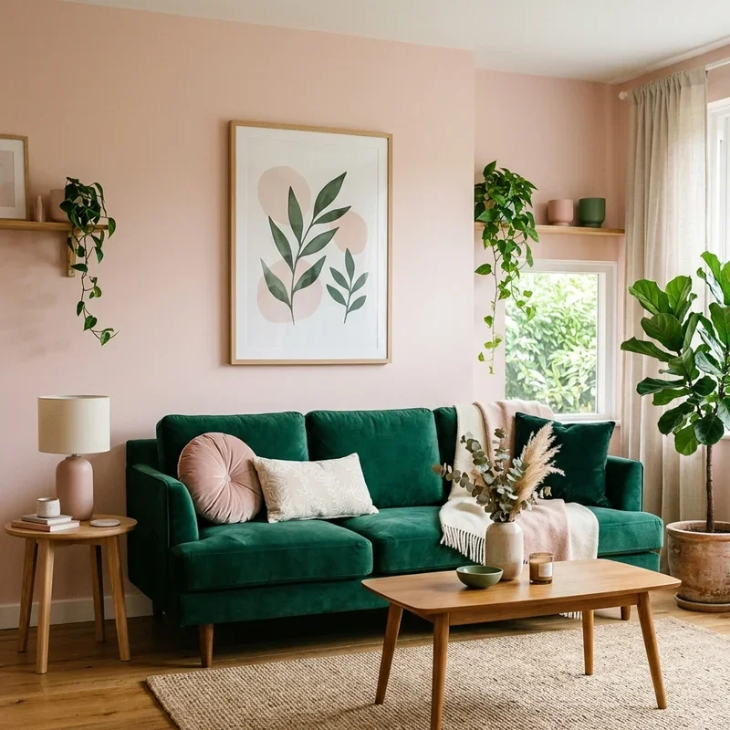 Pink and Green Living Room Ideas