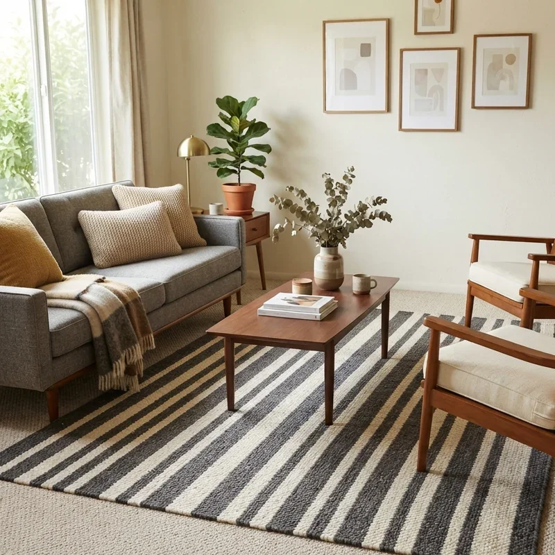 Rug on Carpet Living Room Ideas