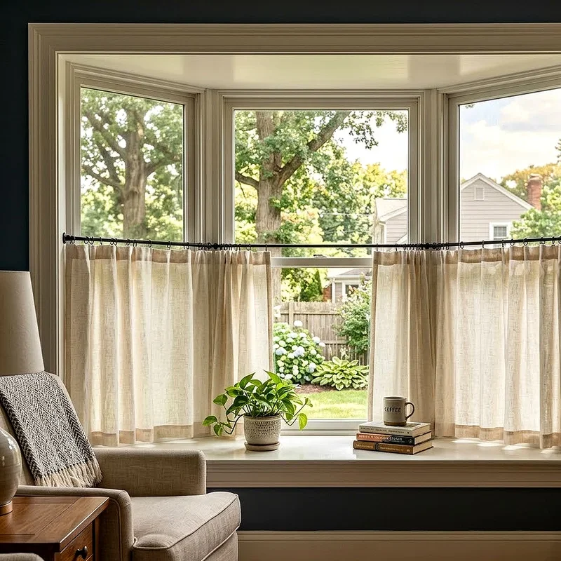 16 Short Bay Window Curtains Ideas for Cozy Homes