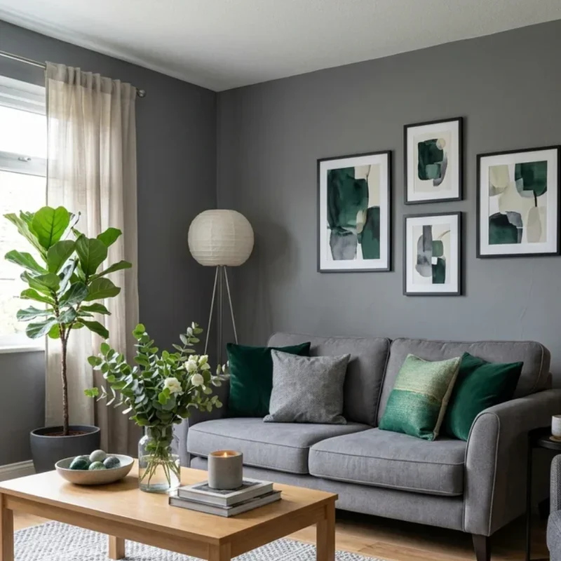 Green and Grey Living Room Ideas
