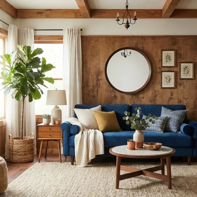 Blue Velvet Sofa Living Room Ideas