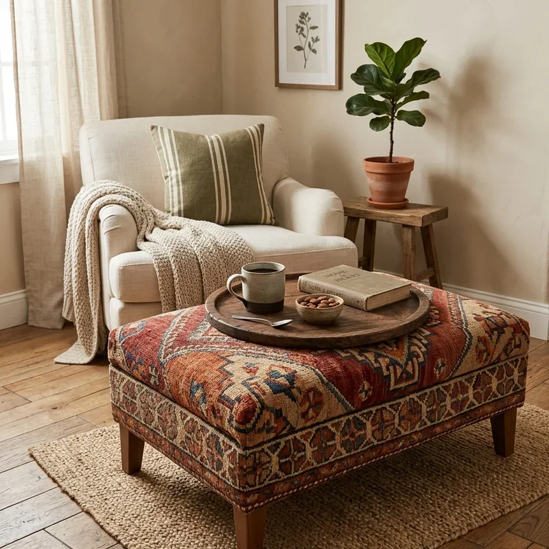 Ottoman as Coffee Table Ideas