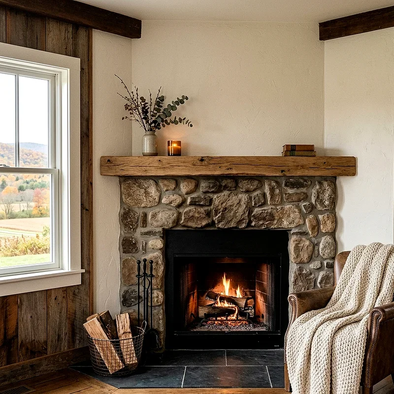 Farmhouse Corner Fireplace Ideas