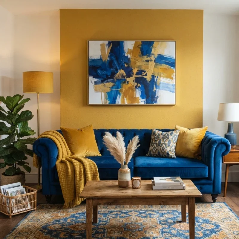 Blue Velvet Sofa Living Room Ideas