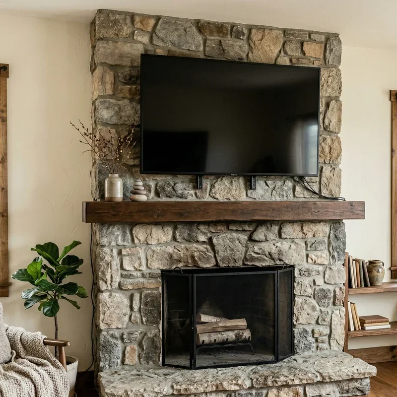 How to Mount a TV on Stone Fireplace