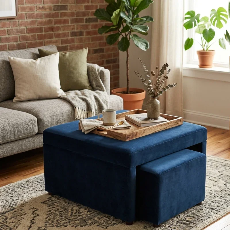 Ottoman as Coffee Table Ideas
