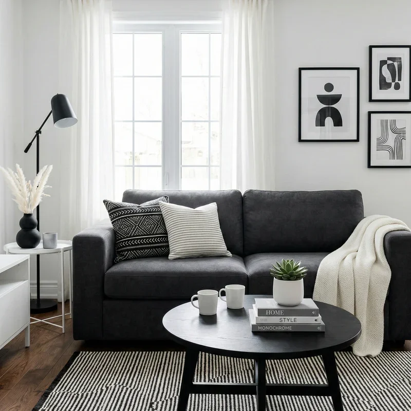 Black and White Living Room Ideas