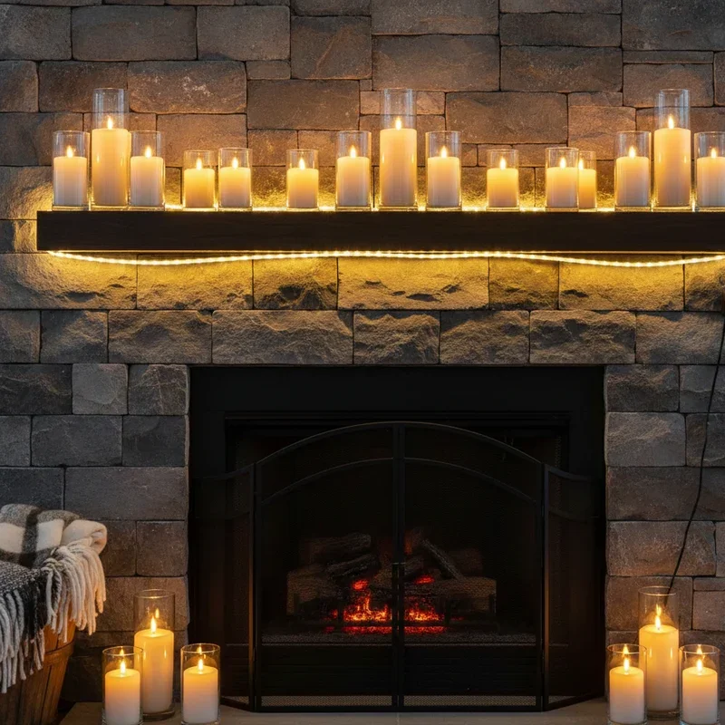 Fireplace Mantel Lighting Ideas