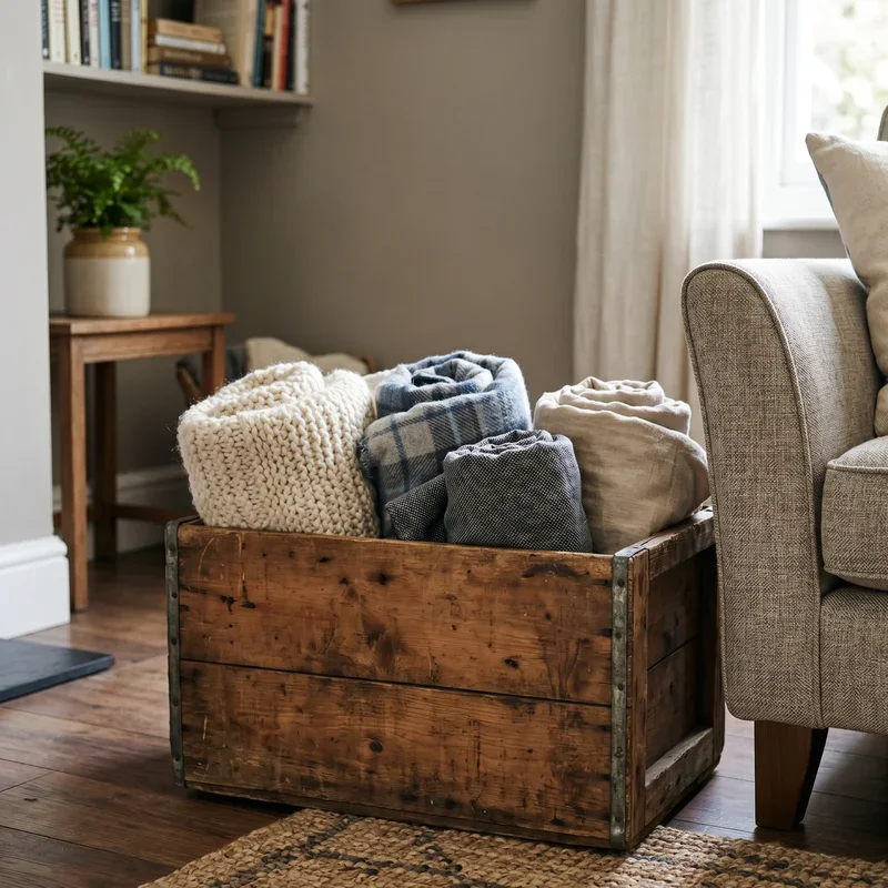 Blanket Basket for Living Room Ideas