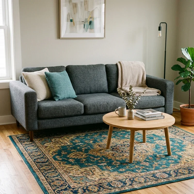 Dark Grey Couch Rug Ideas