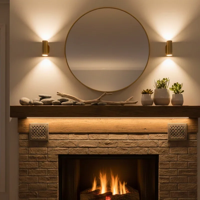 Fireplace Mantel Lighting Ideas