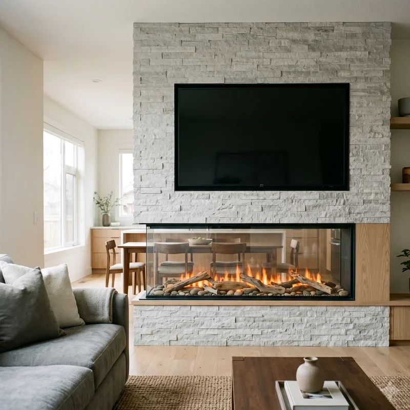 Electric Fireplace Ideas With TV Above