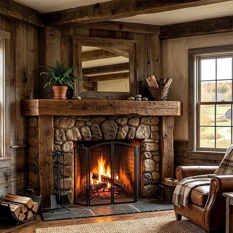 Farmhouse Corner Fireplace Ideas