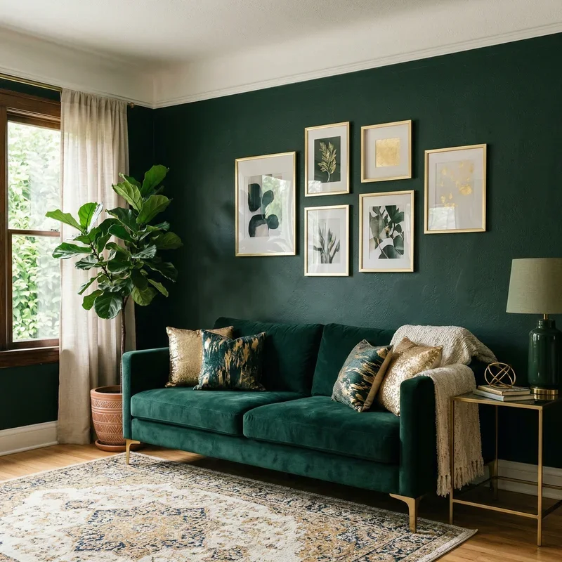 Dark Green Couch Living Room Ideas