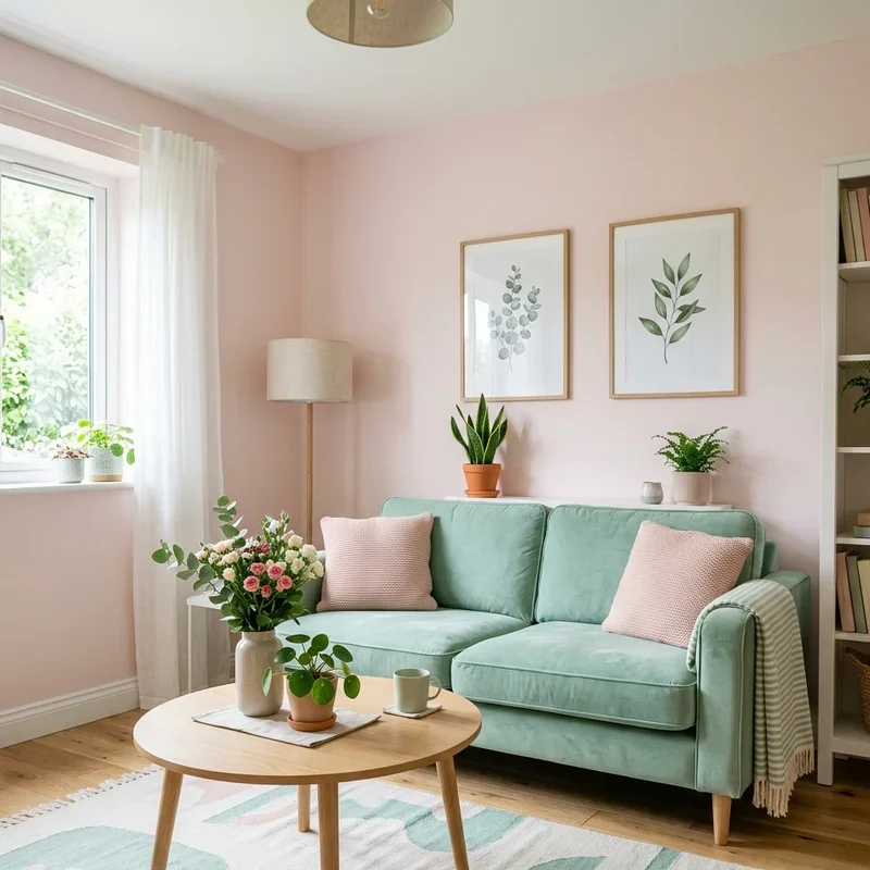 Pink and Green Living Room Ideas
