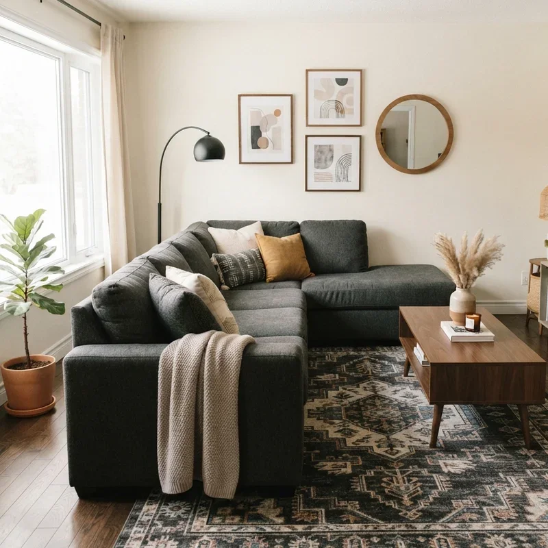 Dark Grey Sectional Living Room Ideas
