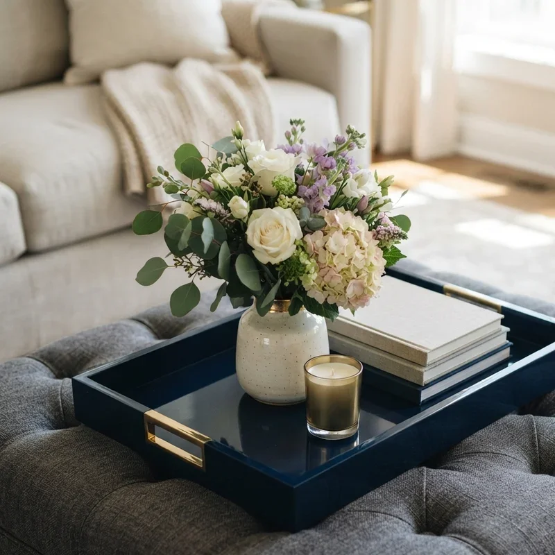 Ottoman Tray Decor Ideas