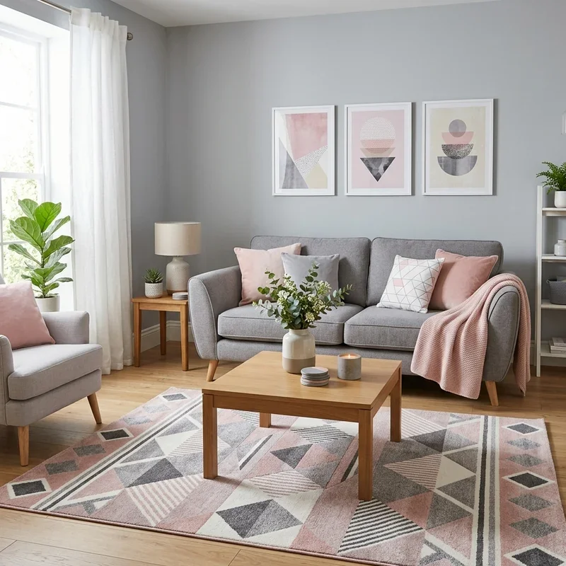 Pink and Grey Living Room Ideas