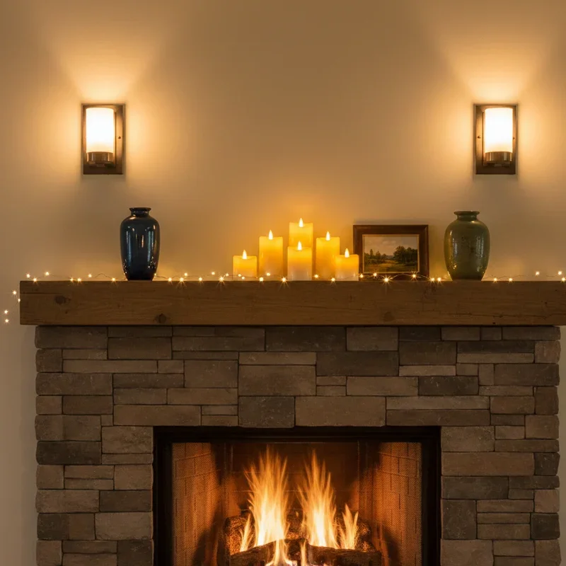 Fireplace Mantel Lighting Ideas