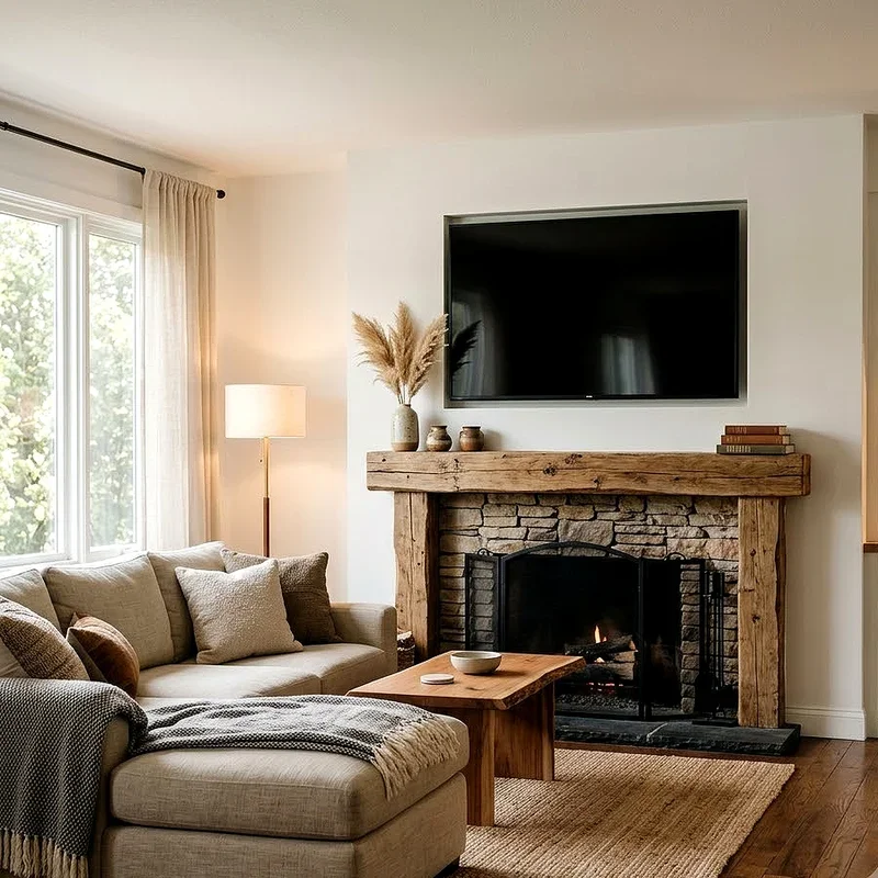 Living Room TV Over Fireplace Ideas