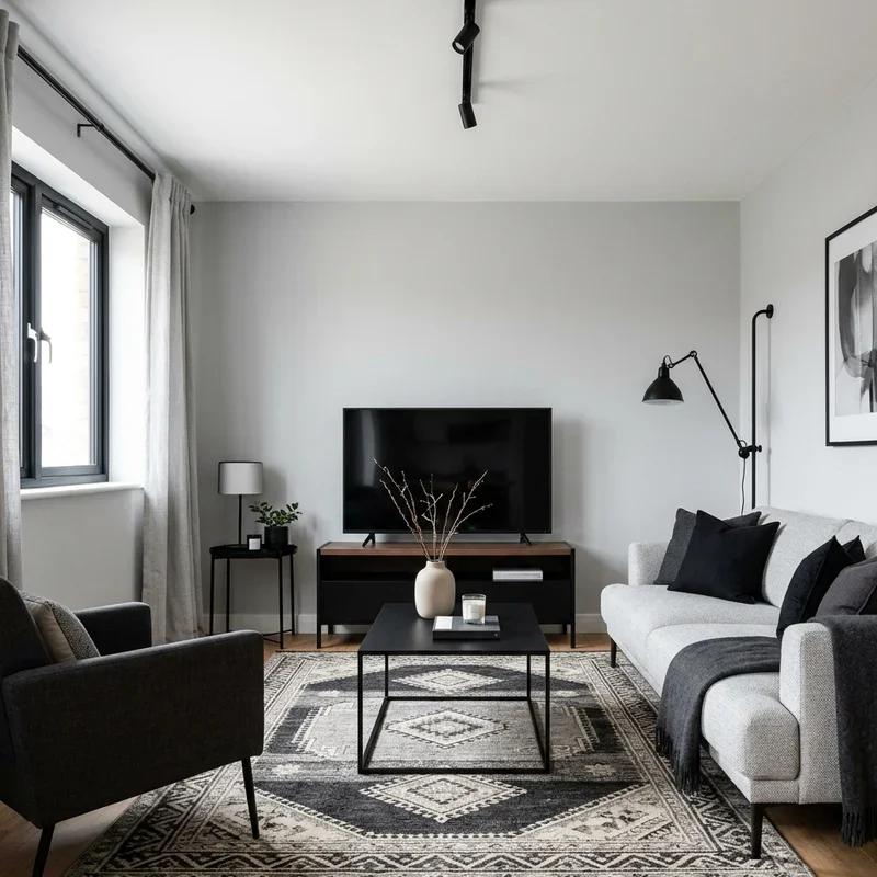 Gray and Black Living Room Ideas