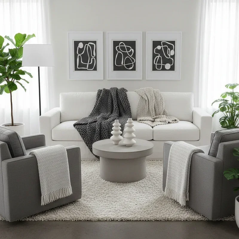 Gray and White Living Room Ideas