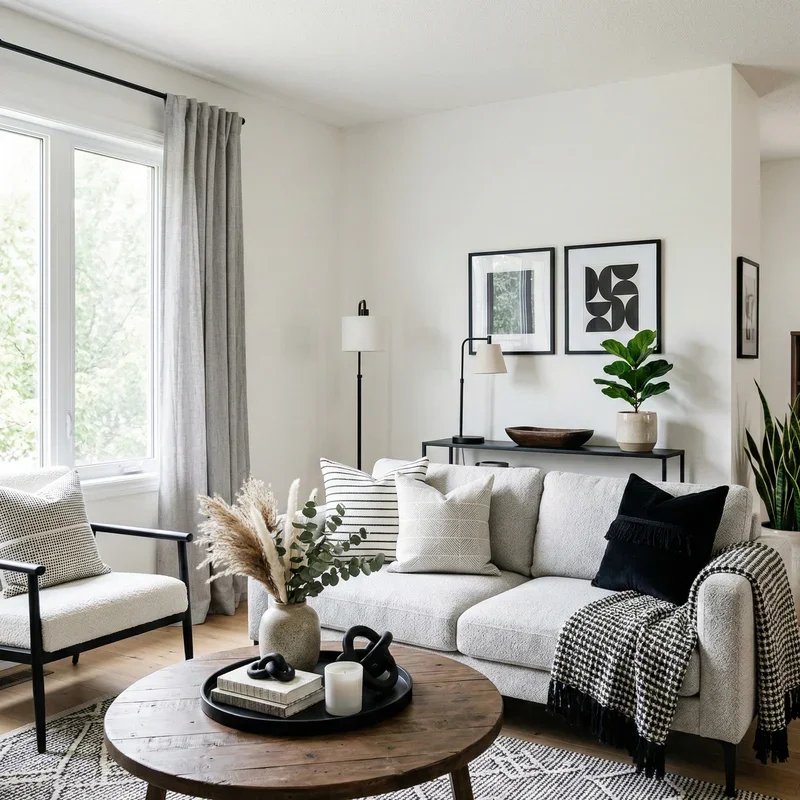 Black and White Living Room Ideas