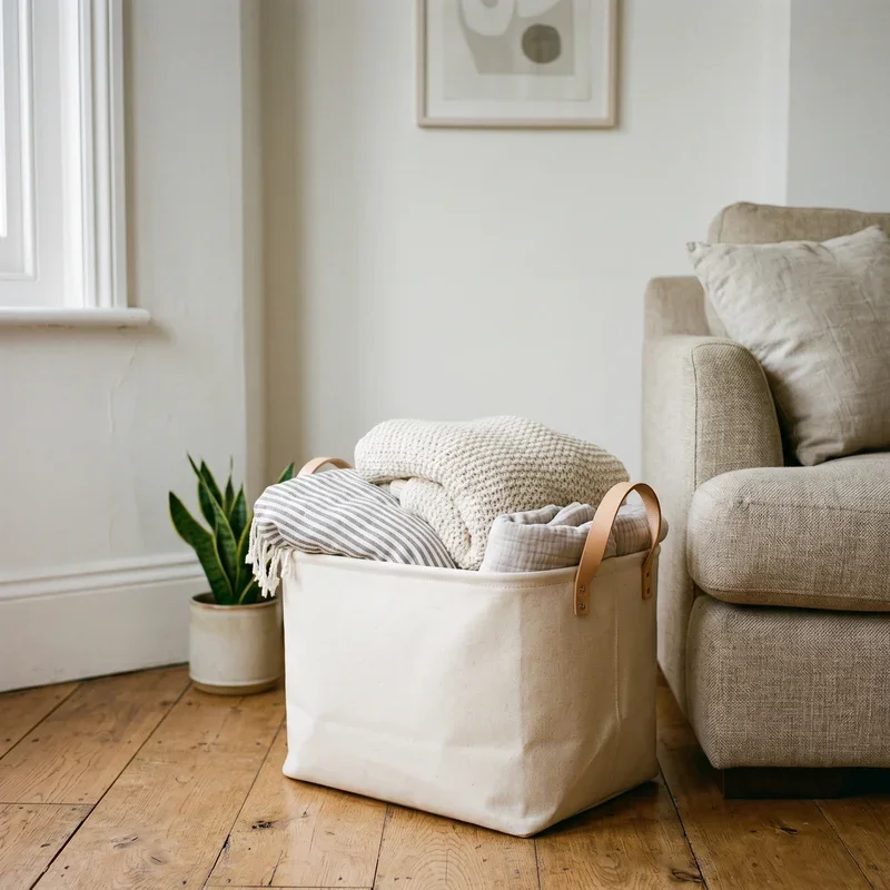 Blanket Basket for Living Room Ideas