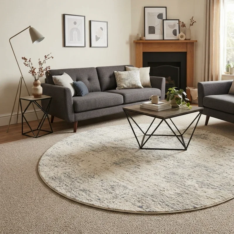 Rug on Carpet Living Room Ideas