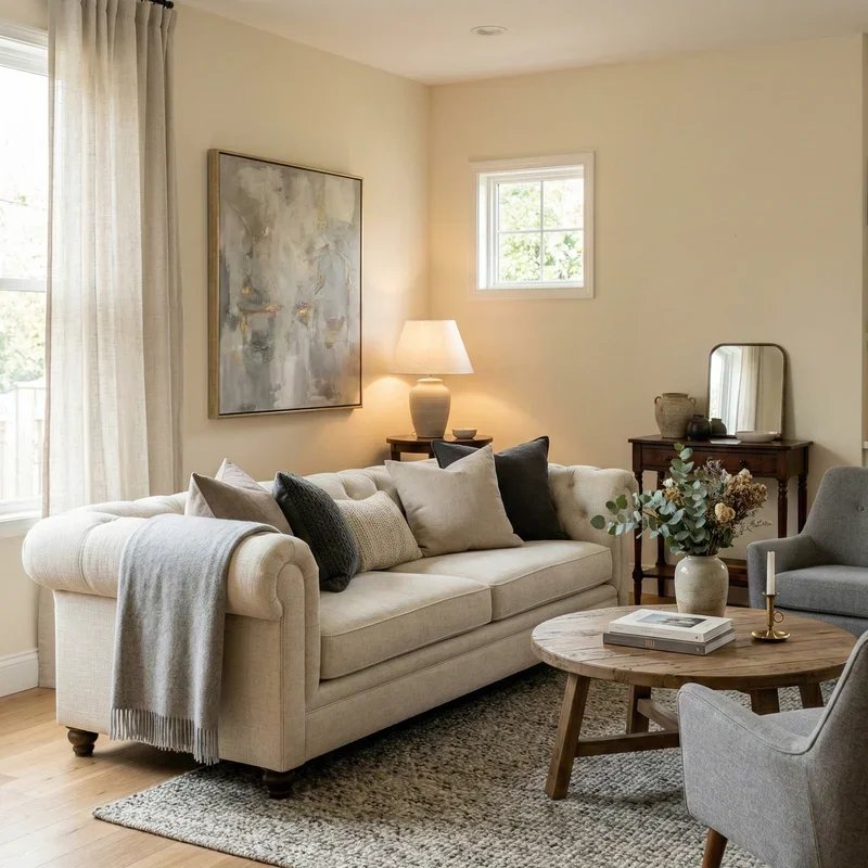 Classy Cream and Grey Living Room Ideas