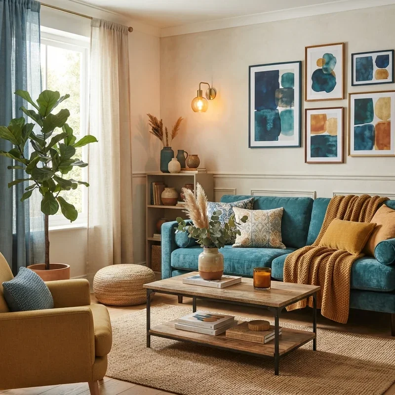 Blue and Yellow Living Room Decorating Ideas