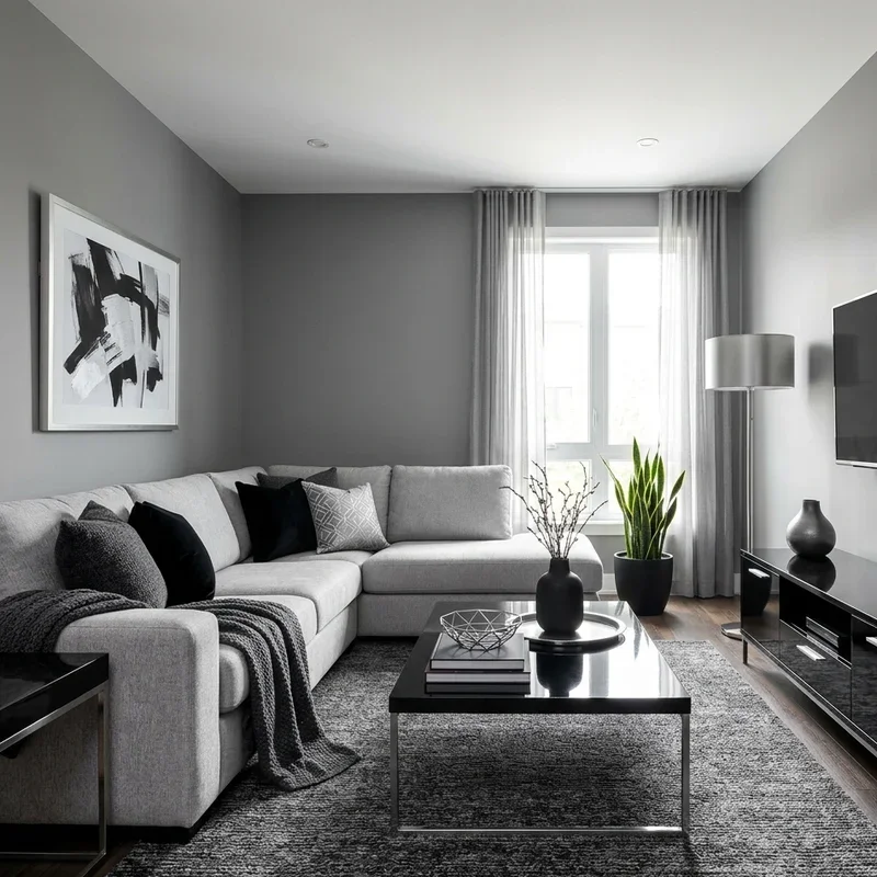 Gray and Black Living Room Ideas