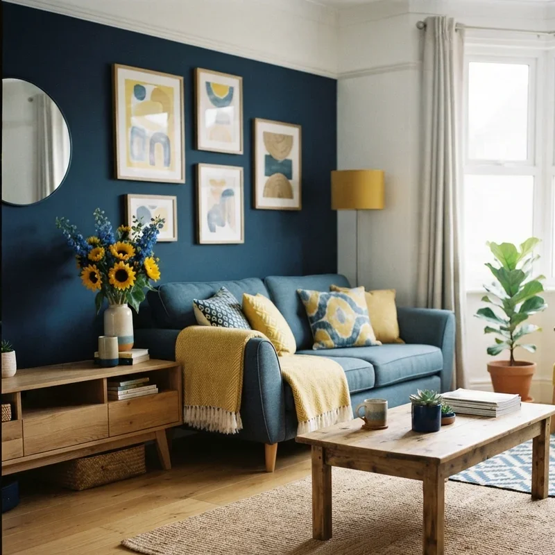 Blue and Yellow Living Room Decorating Ideas