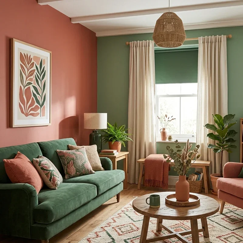Pink and Green Living Room Ideas