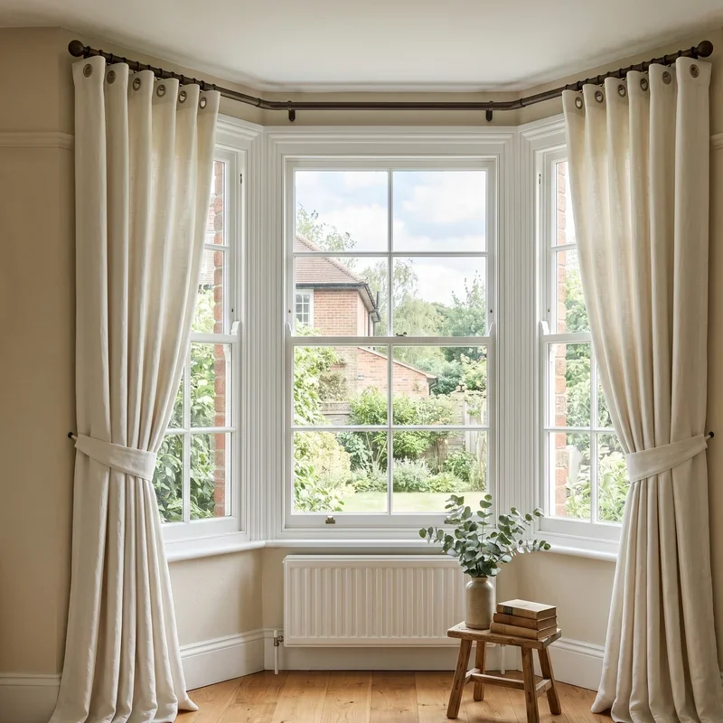 How to Hang Curtains in a Bay Window