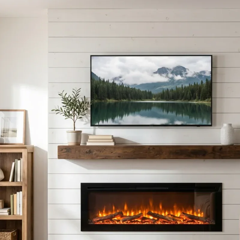 Electric Fireplace Ideas With TV Above