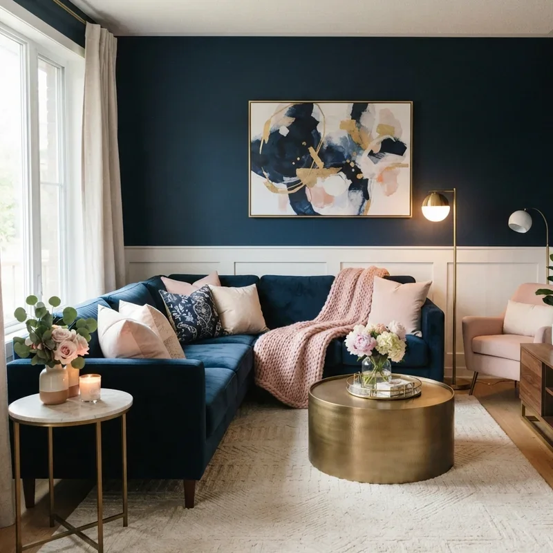 Navy Living Room Ideas