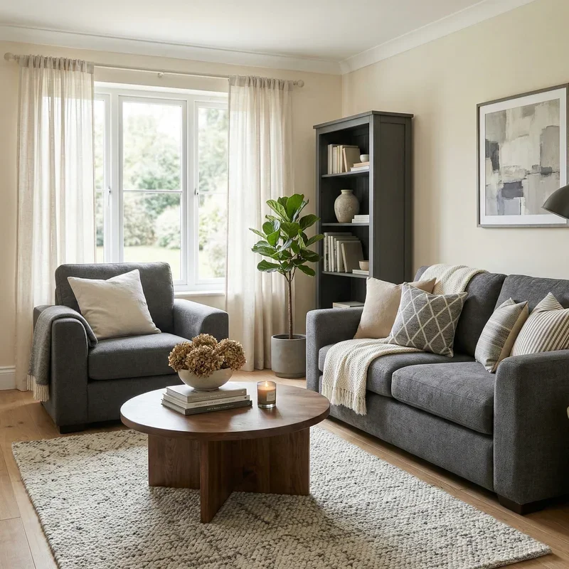 Classy Cream and Grey Living Room Ideas