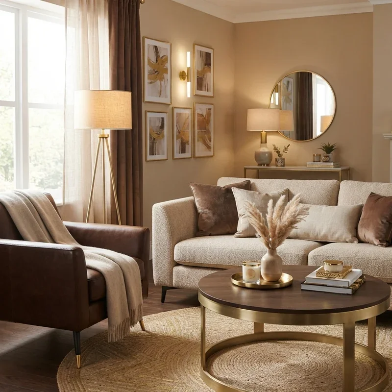 Brown and Beige Living Room Ideas