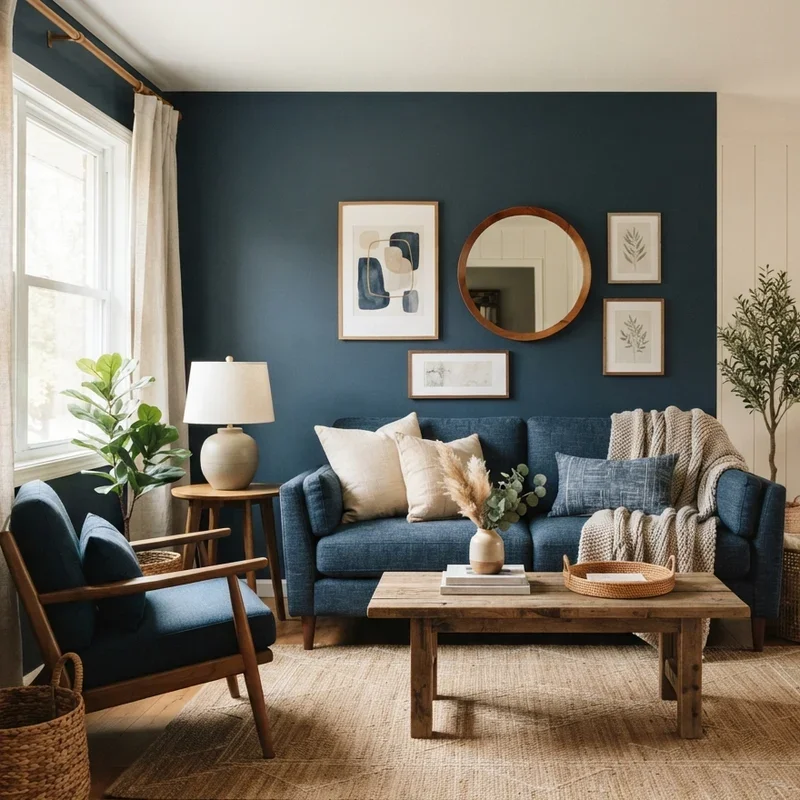 Navy Living Room Ideas