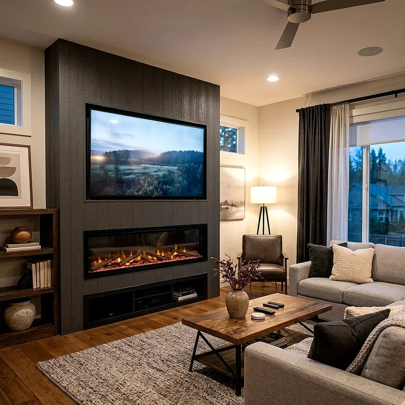 Living Room TV Over Fireplace Ideas